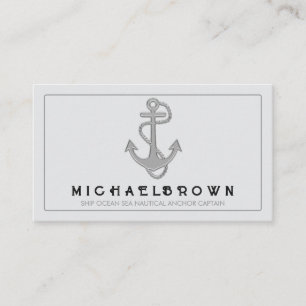 Carte De Visite Ancre marine gris