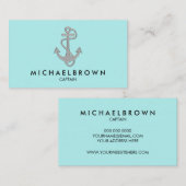 Carte De Visite Ancre marine marine turquoise (Devant / Derrière)
