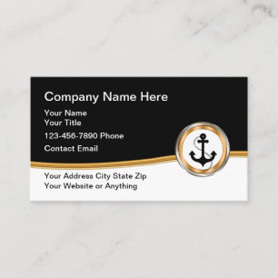 Carte De Visite Ancre marine nautique chic