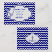 Carte De Visite Ancre Nautical Chevron (Devant / Derrière)
