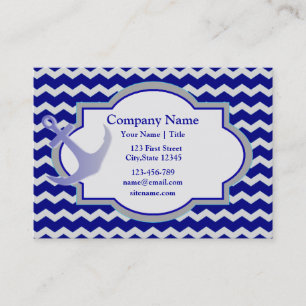 Carte De Visite Ancre Nautical Chevron