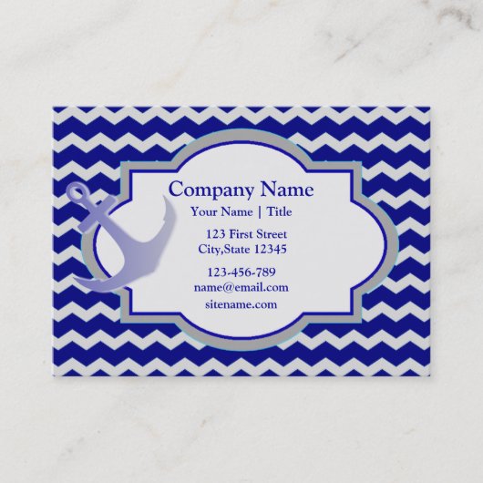 Carte De Visite Ancre Nautical Chevron (Devant)