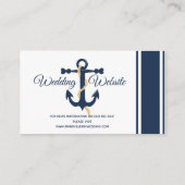 Carte de visite Ancre-nautique bleu de mariage (Dos)