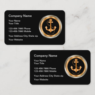 Carte De Visite Ancre nautique chic double face