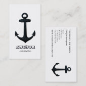 Carte De Visite ANCRE nautique de relief de bleu marine (Devant / Derrière)