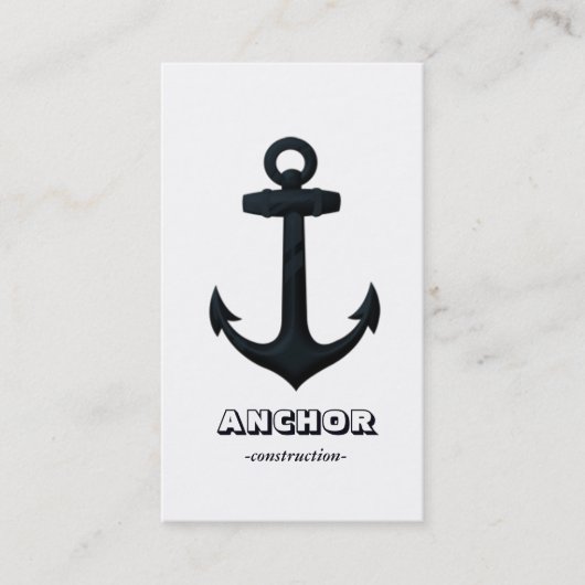 Carte De Visite ANCRE nautique de relief de bleu marine (Devant)