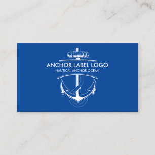 Carte De Visite Ancre nautique moderne bleu marine