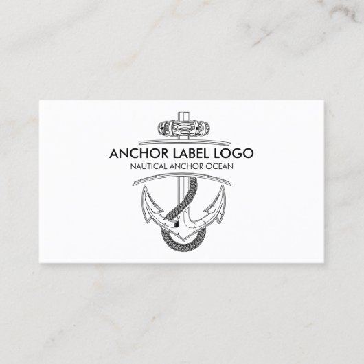 Carte De Visite Ancre nautique moderne simple (Devant)