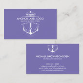 Carte De Visite Ancre nautique moderne violette (Devant / Derrière)