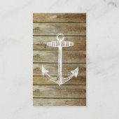 Carte De Visite Ancre nautique sur le graphique en bois (Dos)