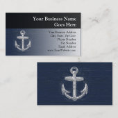 Carte De Visite Ancre nautique vintage (Devant / Derrière)