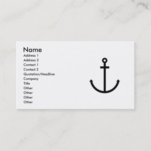 Carte De Visite Ancres Aweigh (Devant)