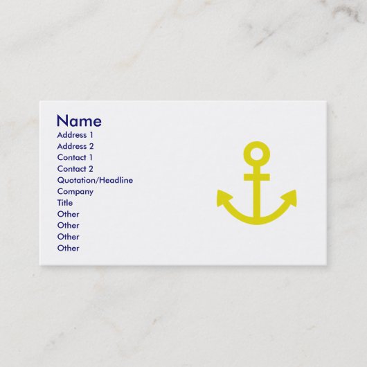 Carte De Visite Ancres Aweigh (Devant)