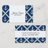 Carte De Visite Ancres Et Cordes (Devant / Derrière)