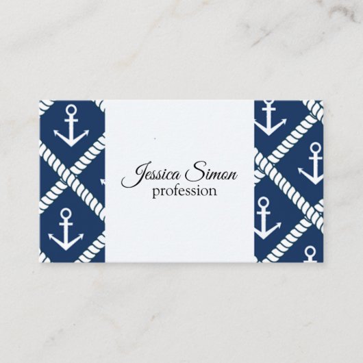 Carte De Visite Ancres Et Cordes (Devant)