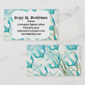 Carte De Visite Ancres nautiques Plage Océan Plage Côté Balnéaire (Devant / Derrière)