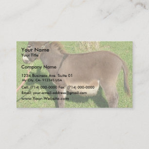 Carte De Visite Âne avec la ceinture dans le cou