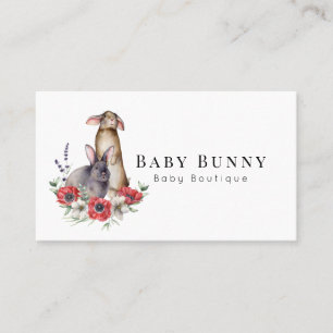 Carte De Visite Anemone Bunnies Baby Boutique Social Media Busines
