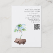Carte De Visite *~* Anemone Floral Rose Or Code QR Entreprise (Dos)