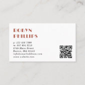 Carte De Visite Anémones blanches Palette Boho vert QR Code (Dos)