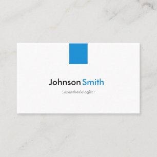 Carte De Visite Anesthésiologiste - Simple Aqua Blue