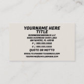 Carte De Visite Anesthésiste (Dos)