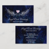 Carte De Visite *~* Ange ailes Starry Night Sky Crystal Heart (Devant / Derrière)