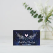 Carte De Visite *~* Ange ailes Starry Night Sky Crystal Heart (Debout devant)