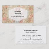 Carte De Visite Ange avec des fleurs (Devant / Derrière)