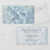 Carte De Visite Ange bleu avec des fleurs (Devant / Derrière)