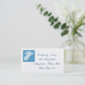 Carte De Visite ange bleu avec une note de forme arrière - plan (Debout devant)