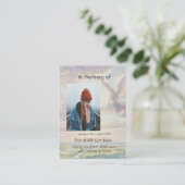 Carte De Visite Ange de souvenir chrétien Ciel Nuages (Debout devant)