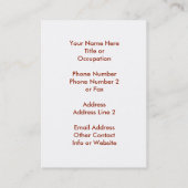 Carte De Visite Ange d'or d'étoile (Dos)