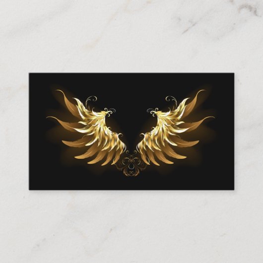 Carte De Visite Ange d'or sur arrière - plan noir (Devant)