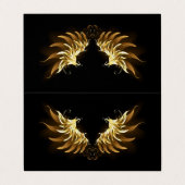 Carte De Visite Ange d'or sur arrière - plan noir (Extérieur déplié)