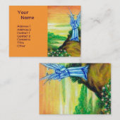 Carte De Visite ANGE DOUCE rose bleu blanc vert noir brun (Devant / Derrière)