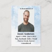 Carte De Visite Ange Écriture Dans Le Mémorial Des Nuages (Dos)