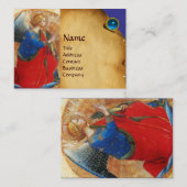 CARTE DE VISITE ANGE EN ROUGE OR ET BLEU (Devant / Derrière)