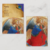 CARTE DE VISITE ANGE EN ROUGE OR ET BLEU (Devant / Derrière)