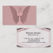 Carte De Visite Ange gardien rose (Devant / Derrière)