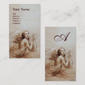 Carte De Visite ANGE JOUER LYRA SUR LE MONogramme DES NUAGES (Devant / Derrière)