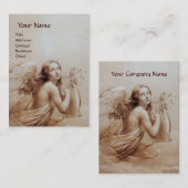 CARTE DE VISITE ANGE JOUER LYRA SUR LES NUAGES, ÉCLAT (Devant / Derrière)