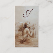 Carte De Visite ANGE JOUER LYRA SUR LES NUAGES Monogramme Argent (Dos)