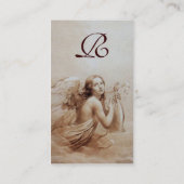 Carte De Visite ANGE JOUER LYRA SUR LES NUAGES Monogramme Or (Dos)