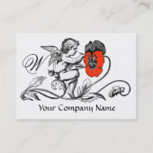 Carte De Visite ANGE PEINTURE D'UN MONOGRAMME DE FLEURS ROUGES Pea (Dos)