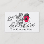 Carte De Visite ANGE PEINTURE D'UN MONOGRAMME FLEURIER ROSE noir b (Dos)
