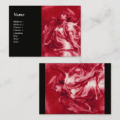 Carte De Visite ANGE ROMANTIQUE AVEC PEUR EN ROSE, FUCHSIA Noir (Devant / Derrière)