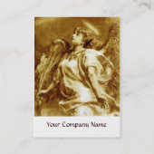Carte De Visite ANGE ROMANTIQUE EN SEPIA BROWN JAUNE perle blanche (Dos)