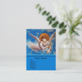 CARTE DE VISITE ANGE VOLANT EN BLEU, SAPPHIRE MONOGRAMME EN PIERRE (Debout devant)
