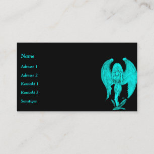Carte De Visite Angel , Art au crayon , design noir vert